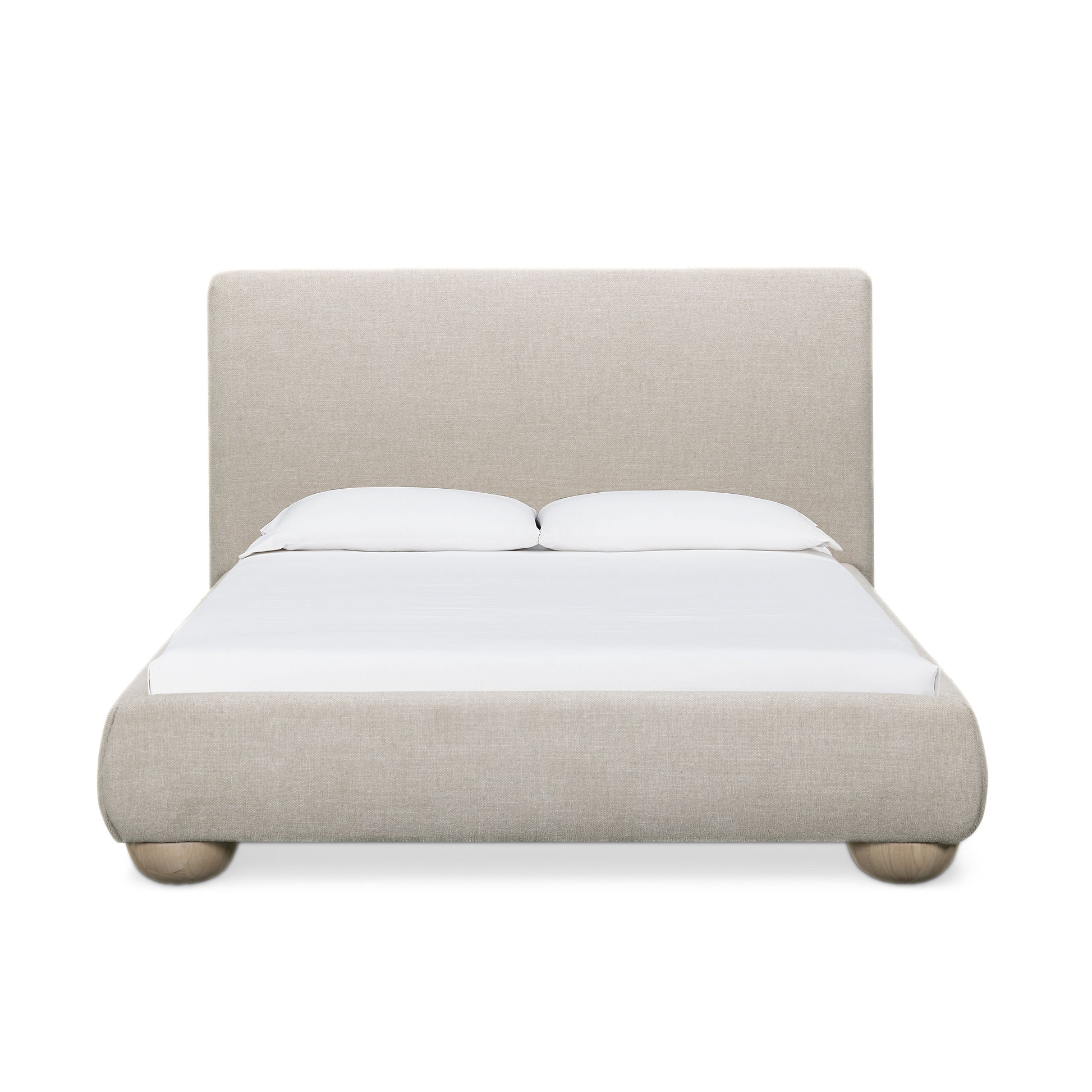 Rayne Textured Fabric Bed - Cream / Queen - Image 1