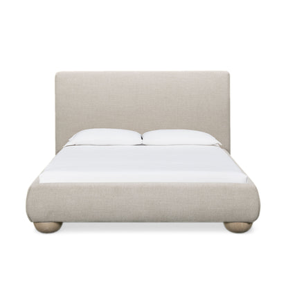 Rayne Textured Fabric Bed - Cream / Queen - Image 1