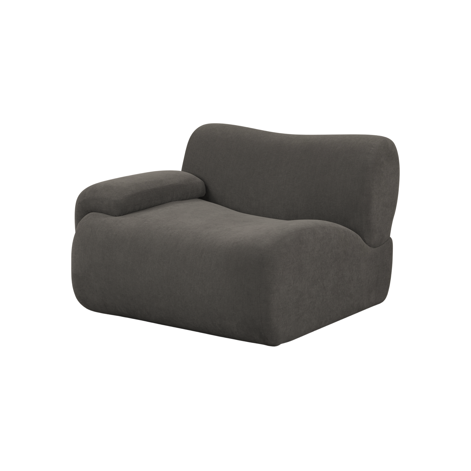Zenith Contract-Grade Upcycled Fabric Corner Chair - Grey / LAF - Image 3
