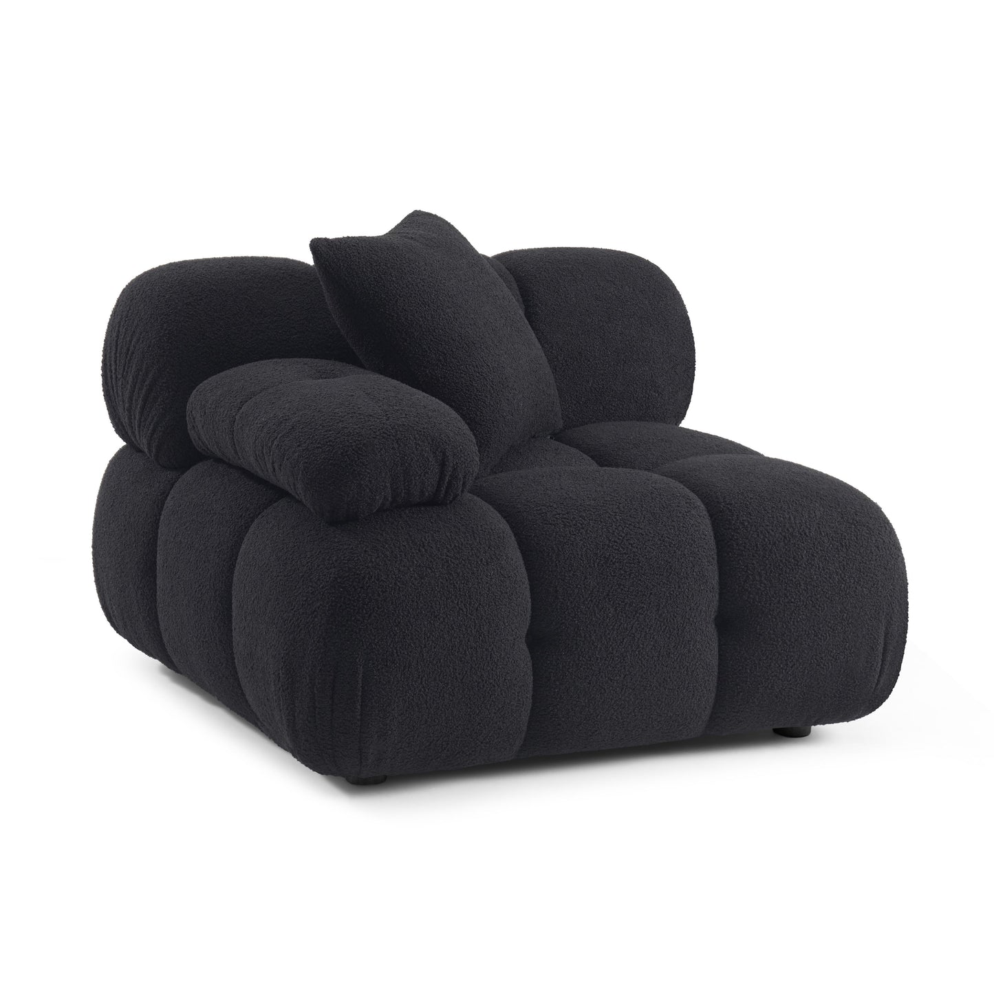 Calliope Performance Vegan Shearling Modular Corner Chair - Black - Image 1