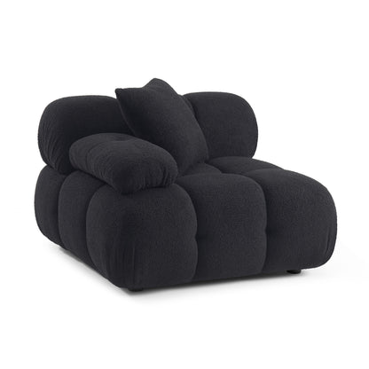 Calliope Performance Vegan Shearling Modular Corner Chair - Black - Image 1