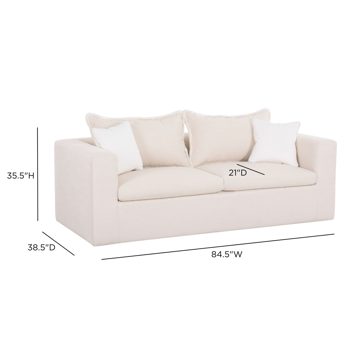 Salty 85" Indoor/Outdoor Sofa - Cream - Image 7