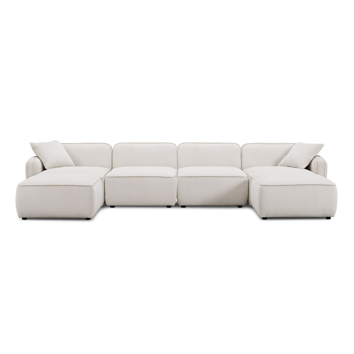 Travie 6-Piece Modular U-Sectional - White Sand - Image 1