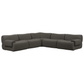 Zenith 5-Piece Contract-Grade Upcycled Fabric Modular L-Sectional - Grey - Image 3
