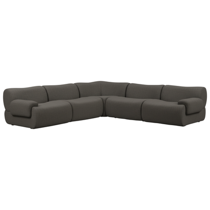 Zenith 5-Piece Contract-Grade Upcycled Fabric Modular L-Sectional - Grey - Image 1