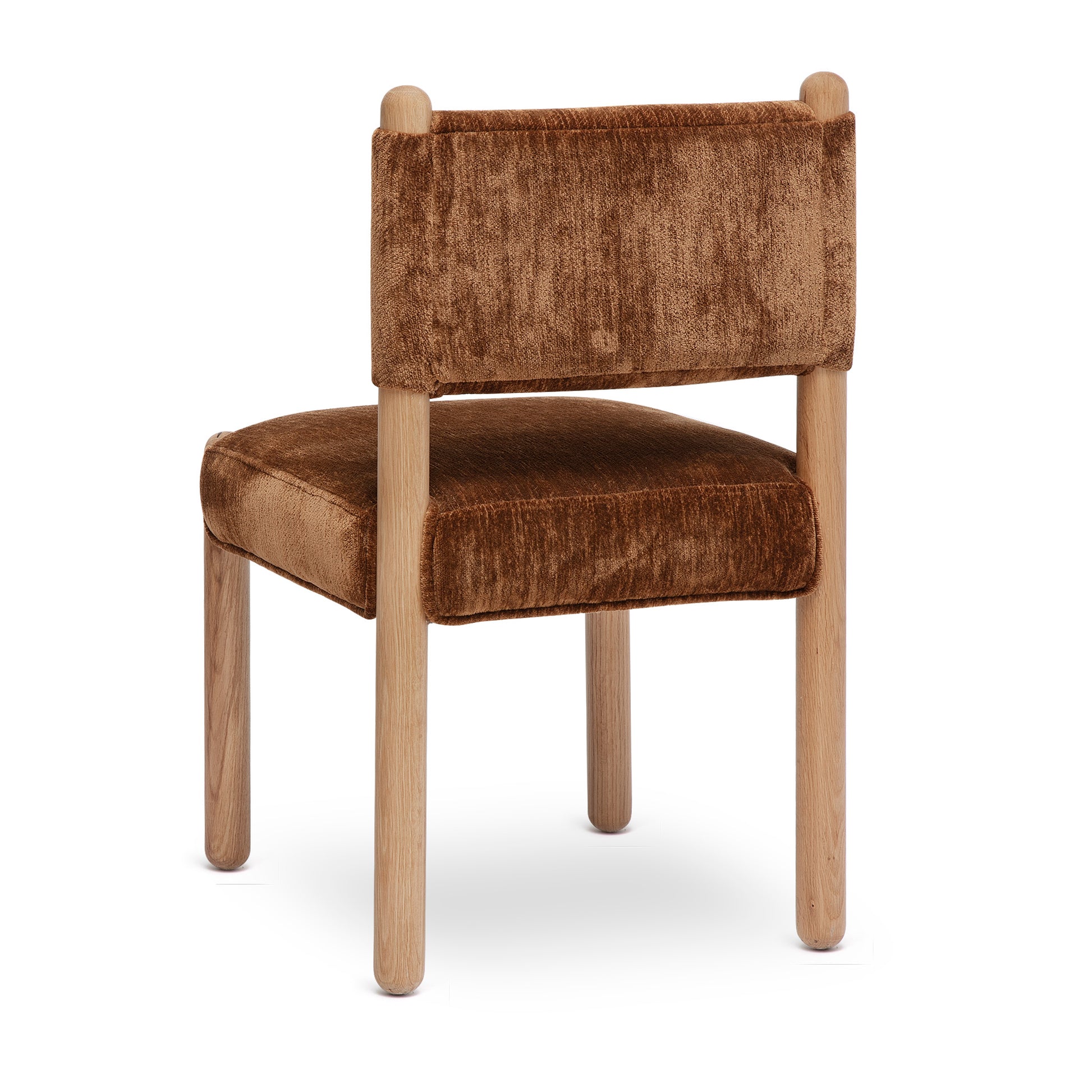 Bruno Thick Performance Chenille Straight Back Dining Chair - Bronze - Image 3