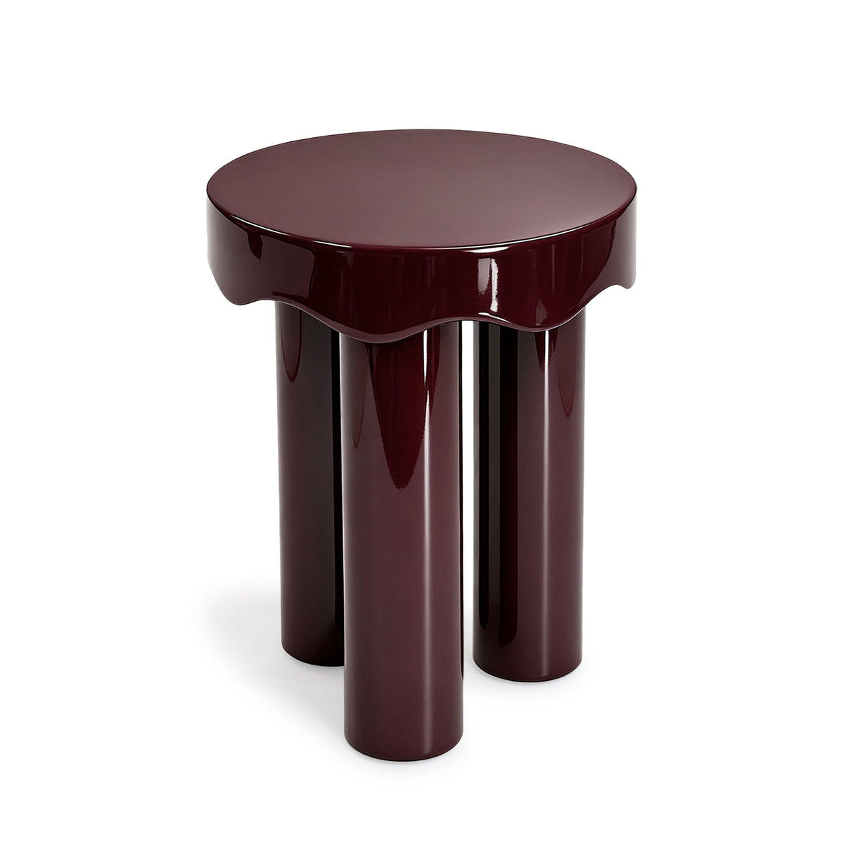 Casper High Gloss Nesting Side Table Set - Burgundy - Image 6