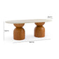 Cynthia 87" Faux Travertine Indoor/Outdoor Concrete Oval Dining Table - Image 6