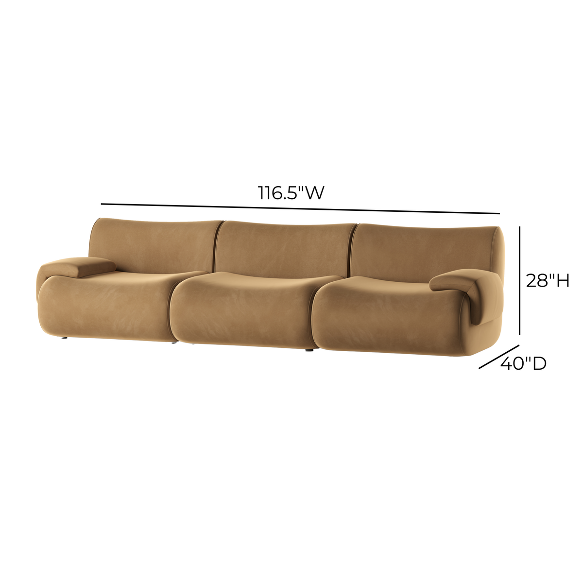 Zenith 117" Modular Sofa - Brown - Image 8