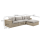Cali 4-Piece Performance Fabric & Wicker Outdoor Sectional - Grey / Natural - Image 7