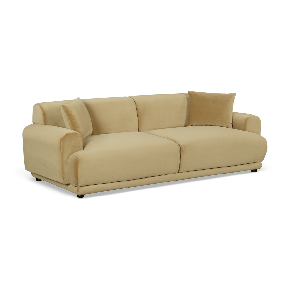 Louise 91" Performance Velvet Sofa - Camel - Image 2