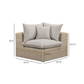 Cali Performance Fabric & Wicker Outdoor Corner Chair - Grey / Natural - Image 5
