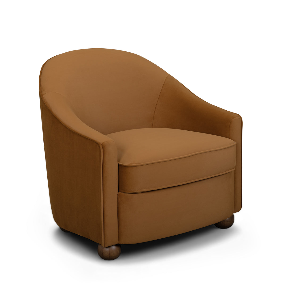 Cettie Performance Velvet Accent Chair - Cognac - Image 1