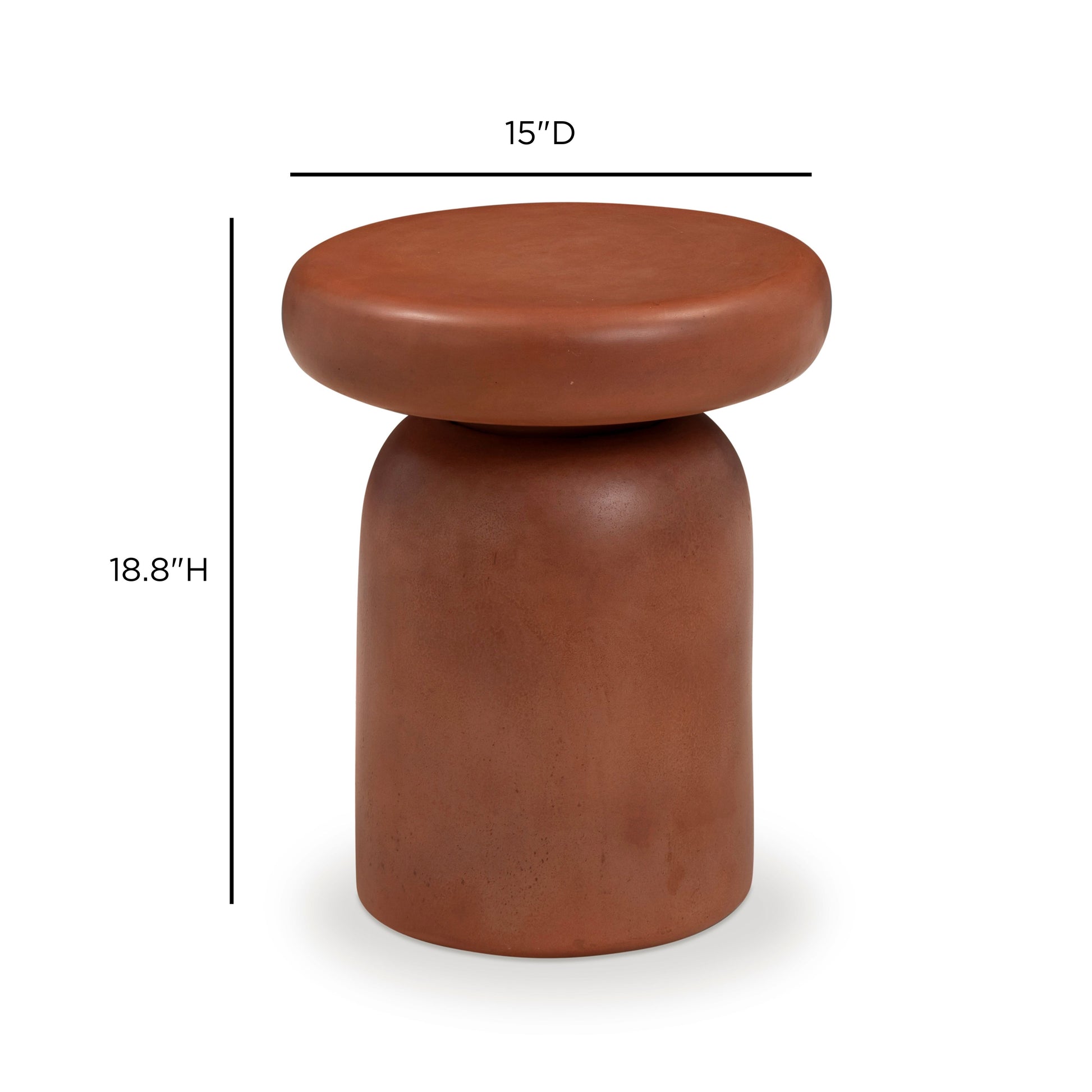 Lydia Concrete Indoor/Outdoor Side Table - Red - Image 7