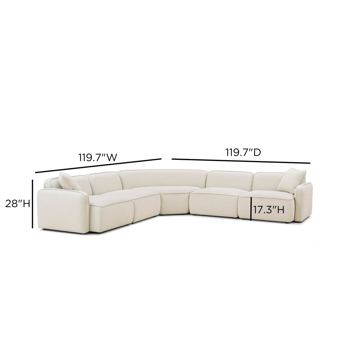 Travie 5-Piece Modular Large L-Sectional - Sand - Image 6