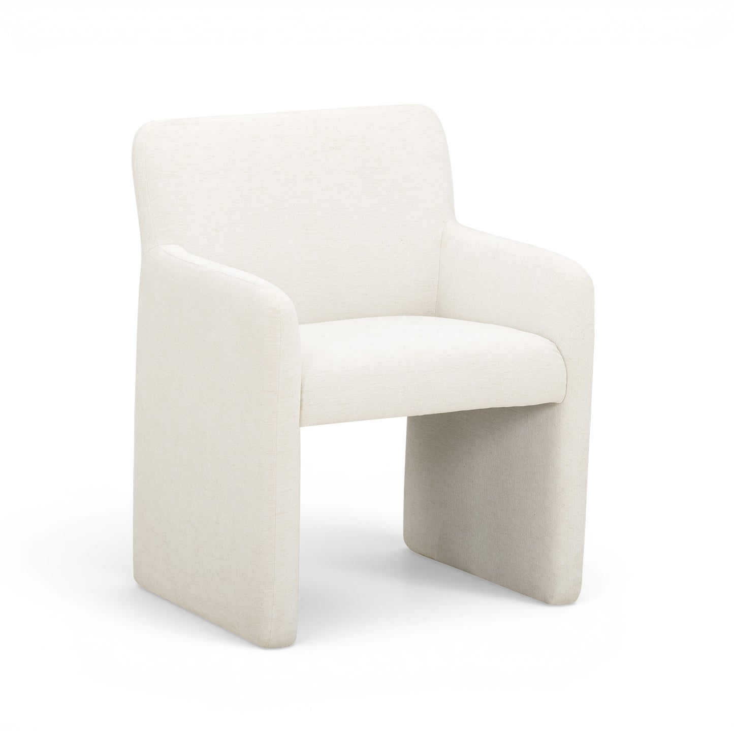 Crawley Performance Linen Chenille Dining Chair - Cotton White - Image 1