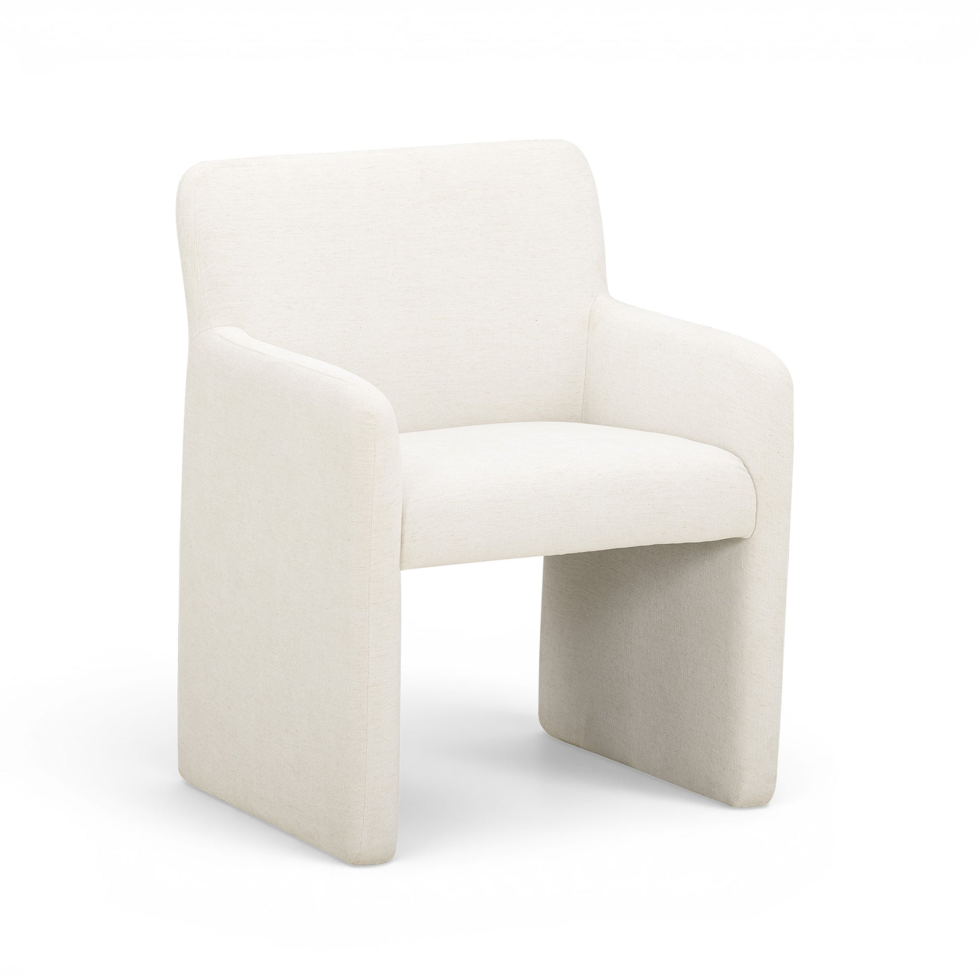 Crawley Performance Linen Chenille Dining Chair - Cotton White - Image 1