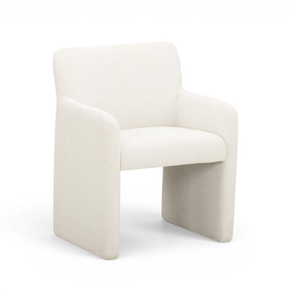 Crawley Performance Linen Chenille Dining Chair - Cotton White - Image 1
