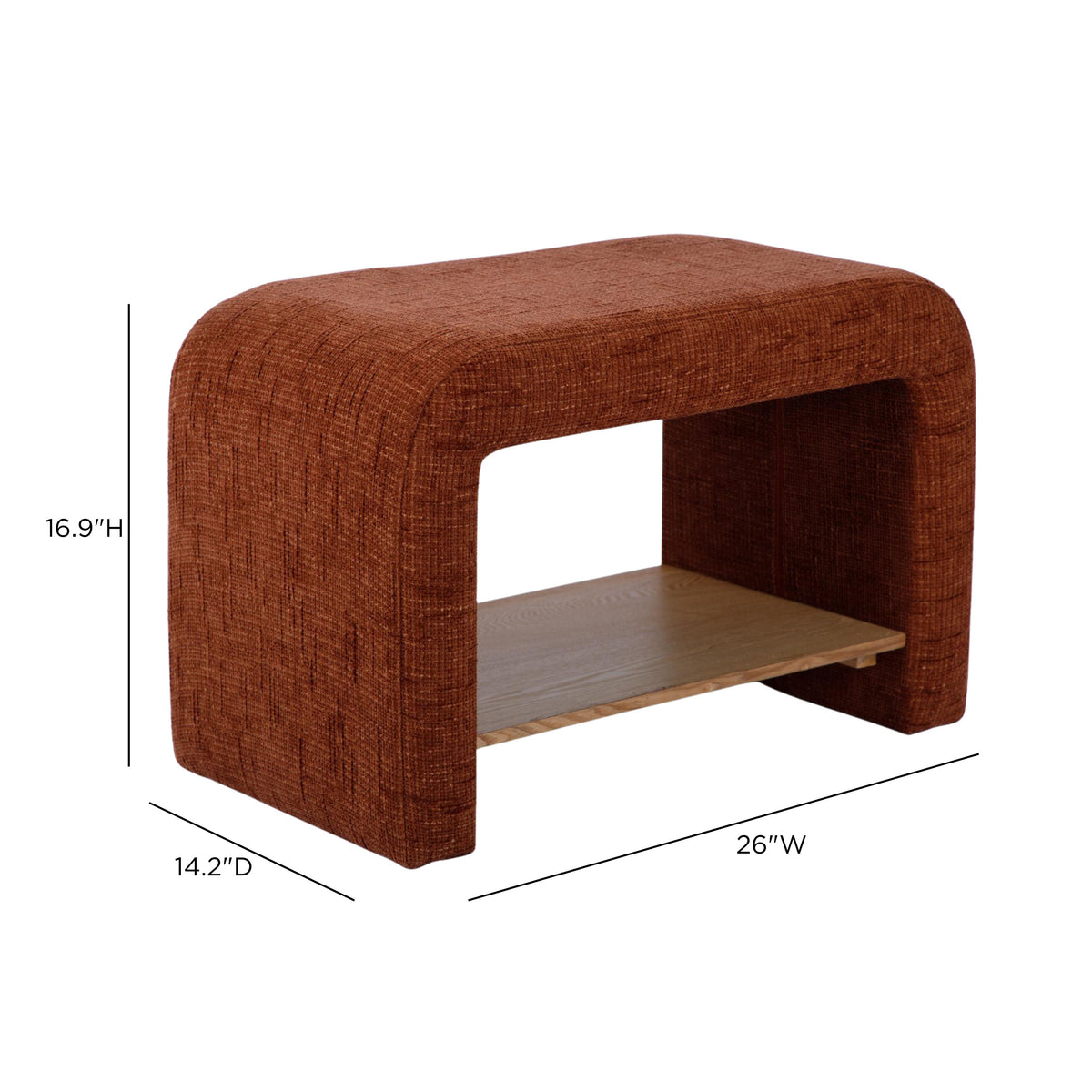 Alvie Railroad Chenille Storage Side Table - Copper - Image 5