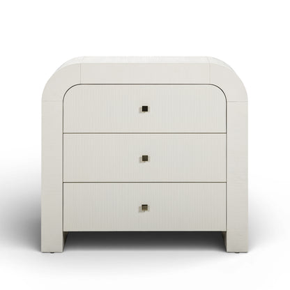 Hump 38" Arched 3-Drawer Bedside Chest - White - Image 1