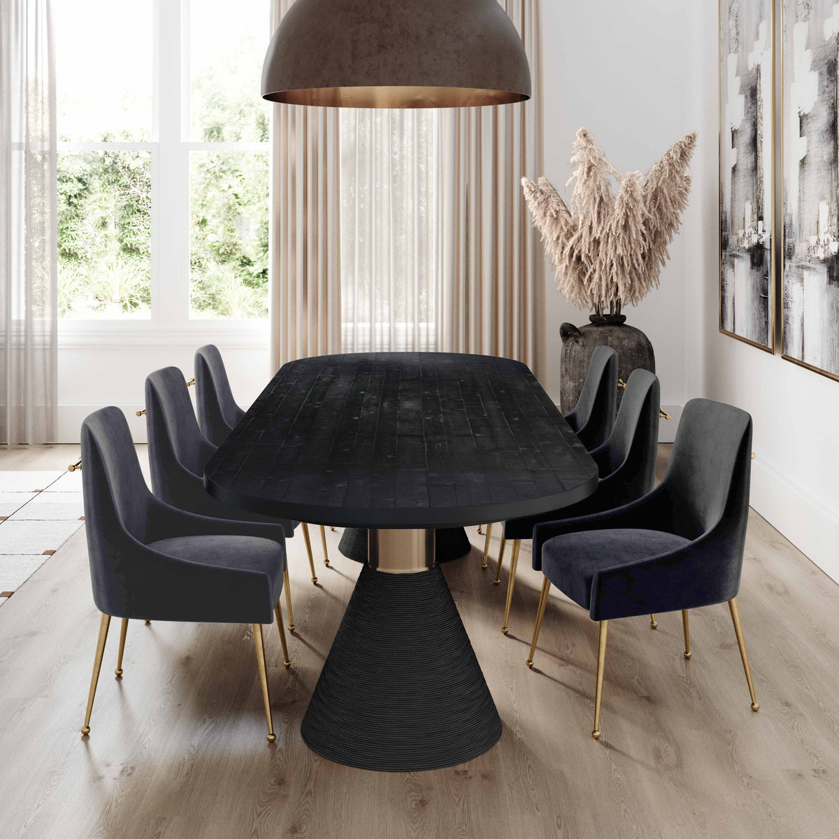 Beatrix Performance Velvet Dining Chair - Grey - Image 6