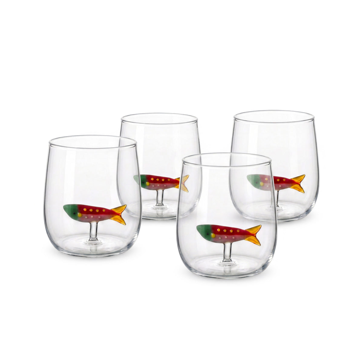 Fishy Water Glass - Set of 4 - Image 1