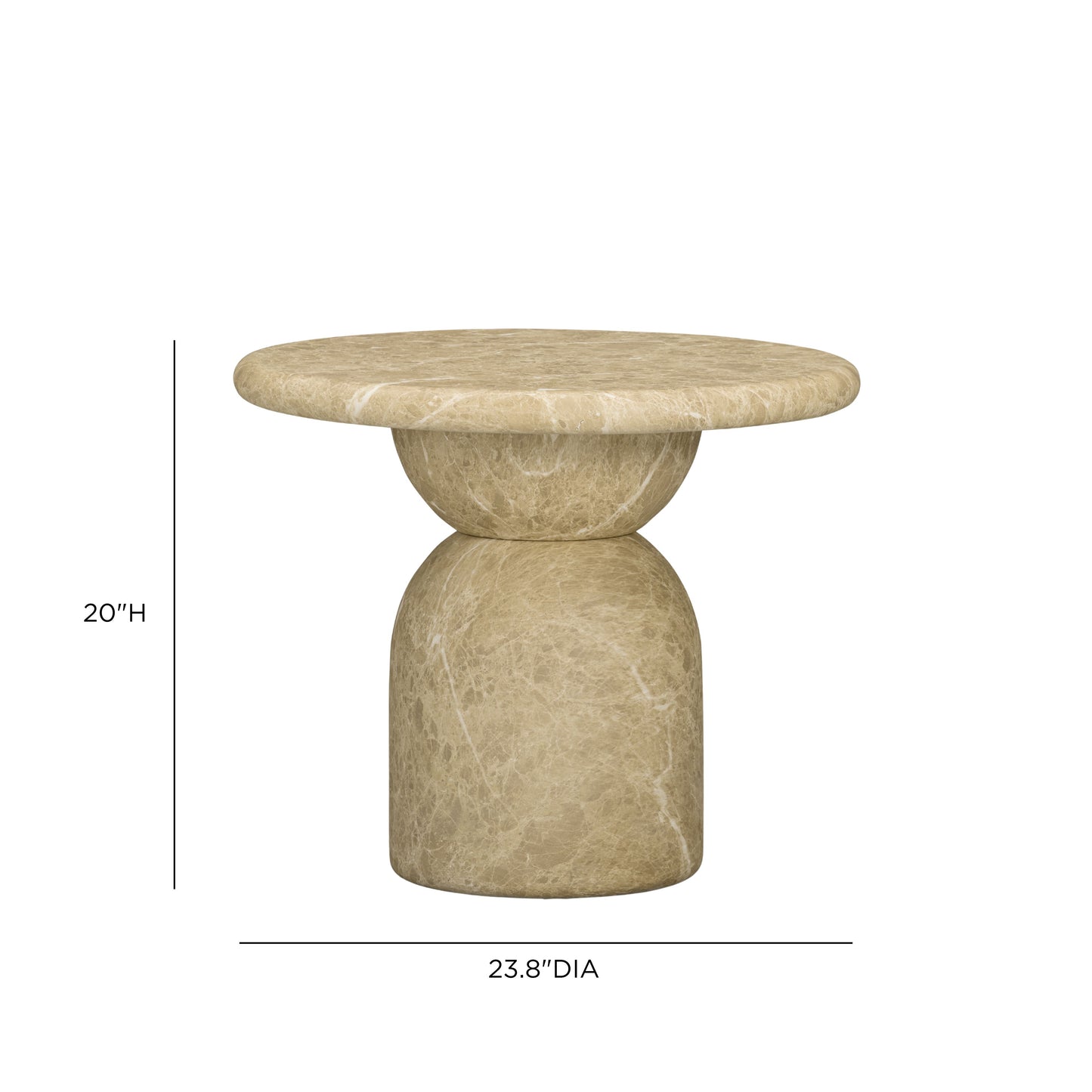 Cynthia Light Emperador Faux Marble Indoor/Outdoor Side Table - Image 5