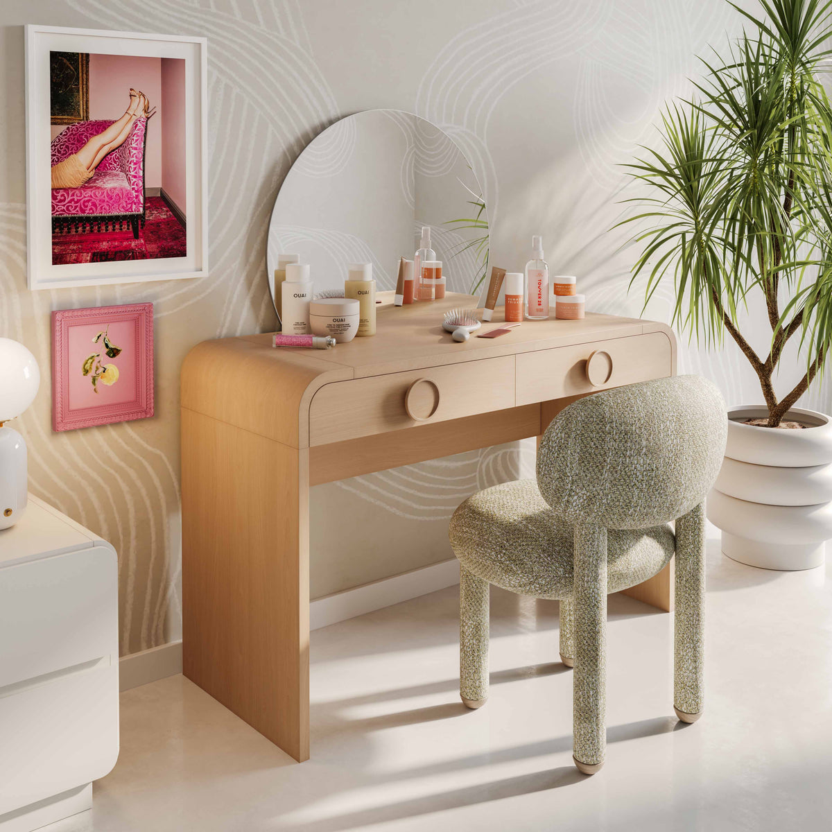 Manu Performance Fabric Side Chair - Beige - Image 8