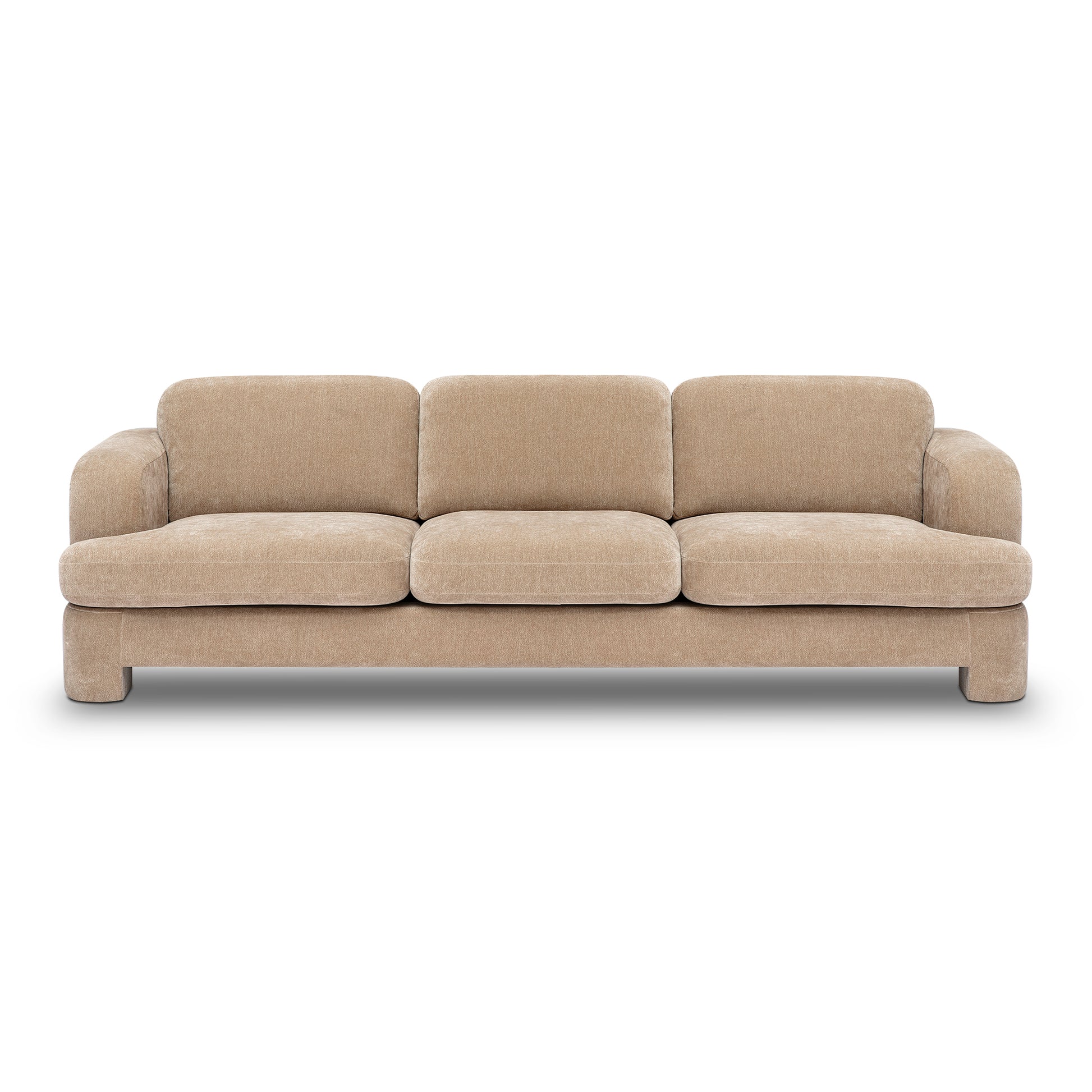 Halsey Textured Fabric Sofa - Tan - Image 1