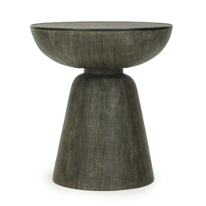 Mason Dark Green Faux Raffia Side Table - Default Title - Image 1