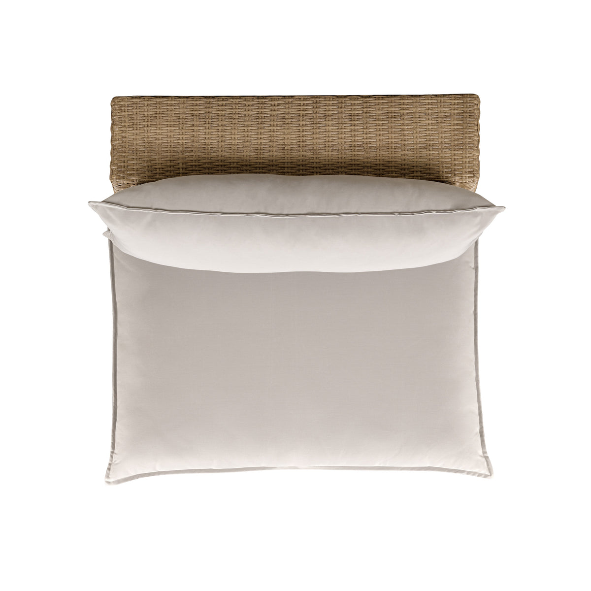 Cali Performance Fabric & Wicker Outdoor Armless Chair - Grey / Brown - Image 4