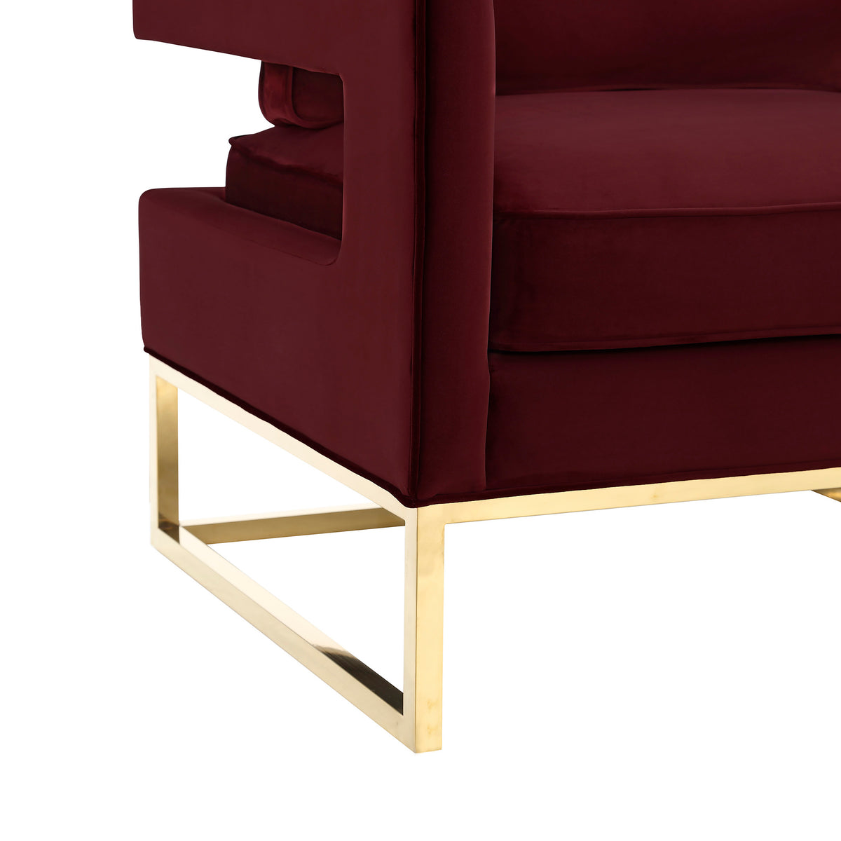 Avery Performance Velvet Accent Chair - Maroon - Image 5