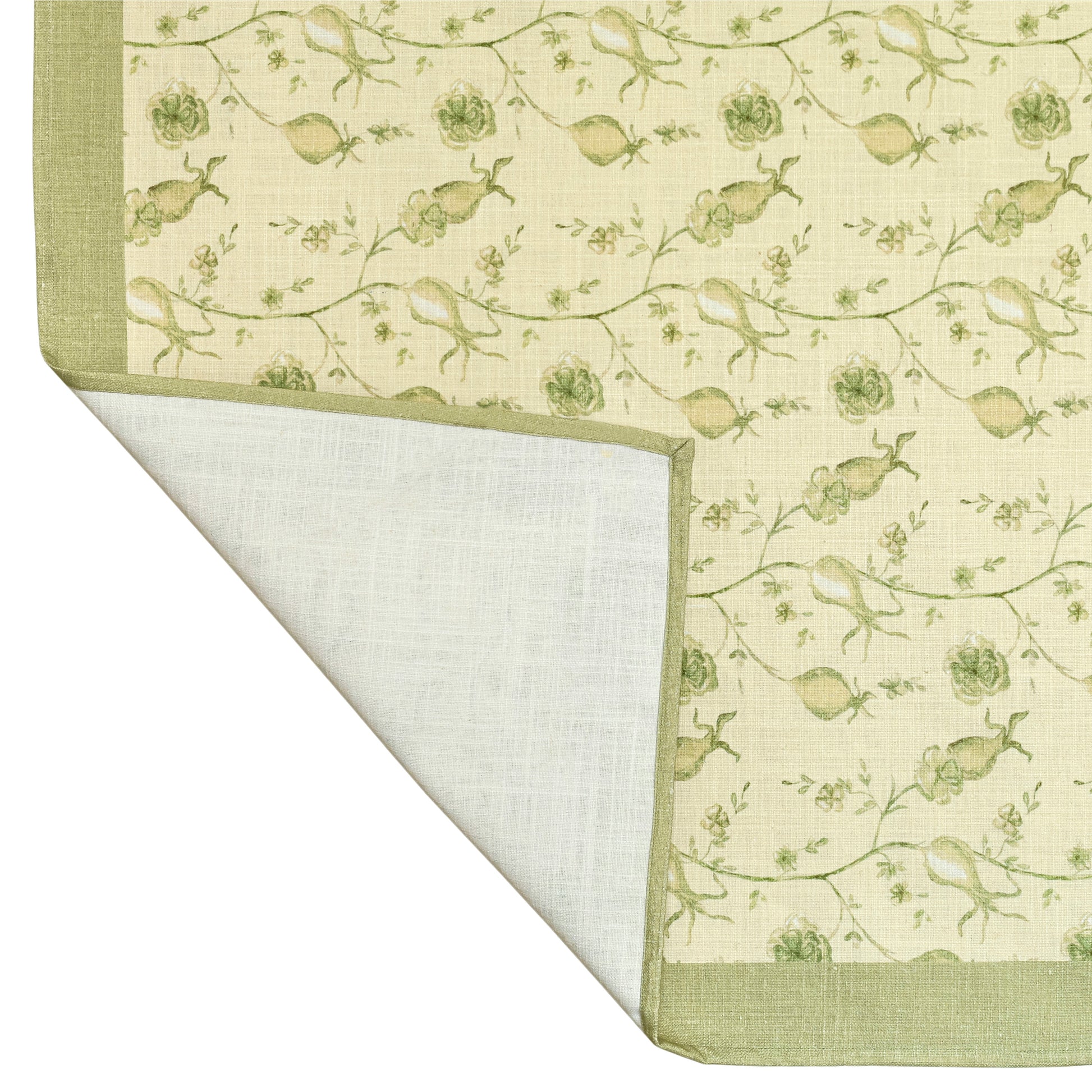 Dolce Natural Cotton Table Cloth - Olive Green / 70" x 140" - Image 4