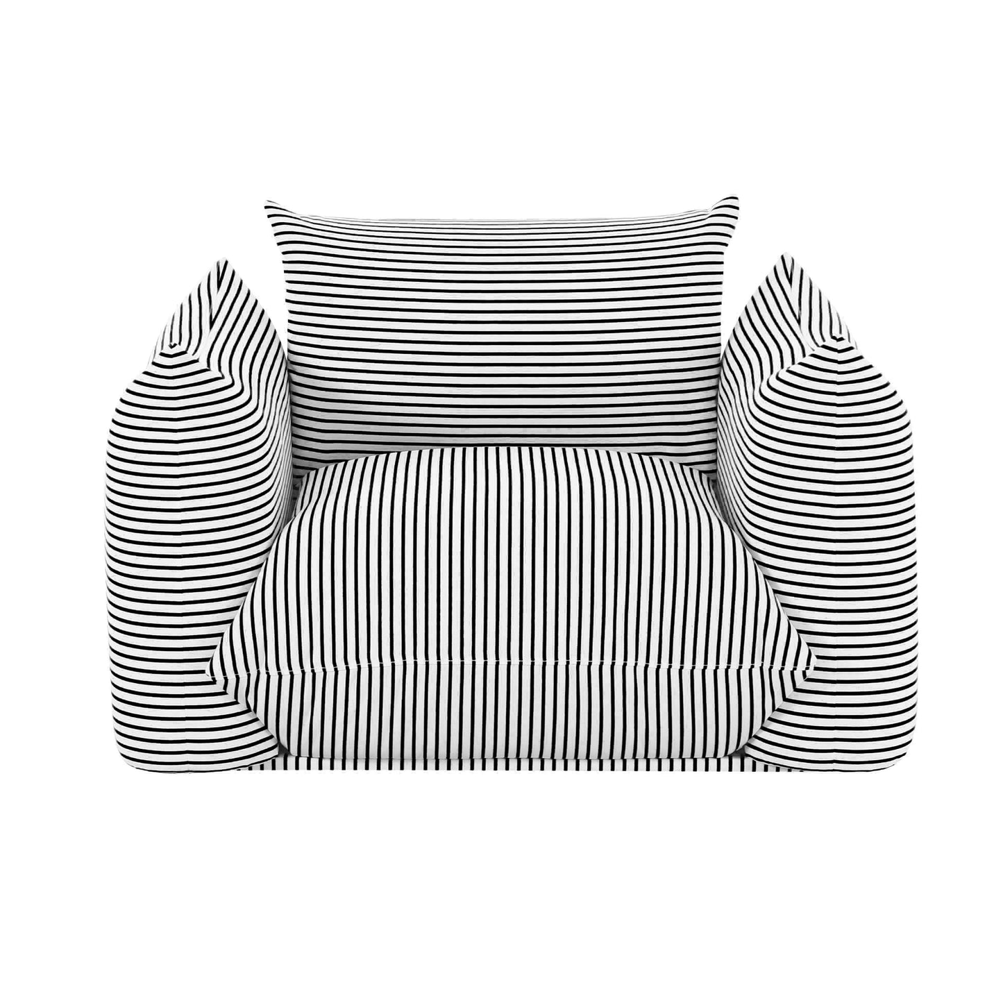 Saint Tropez Stuffed Indoor/Outdoor Armchair - Black - Image 3