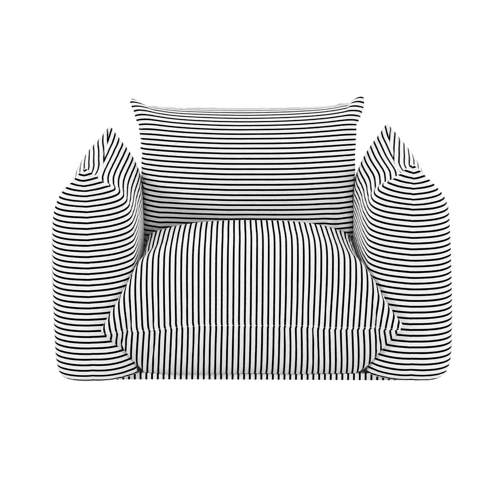 Saint Tropez Stuffed Indoor/Outdoor Armchair - Black - Image 3