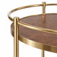 Desiree Brown Burl and Gold Round Bar Cart - Image 3