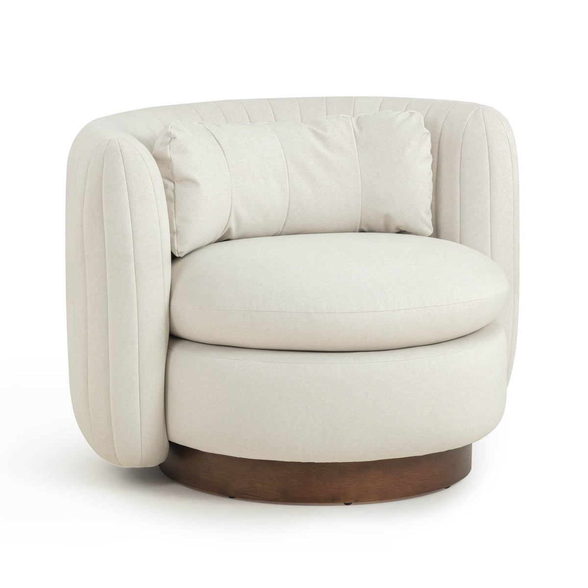 Nura Swivel Accent Chair - Cream - Image 1