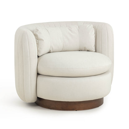Nura Swivel Accent Chair - Cream - Image 2