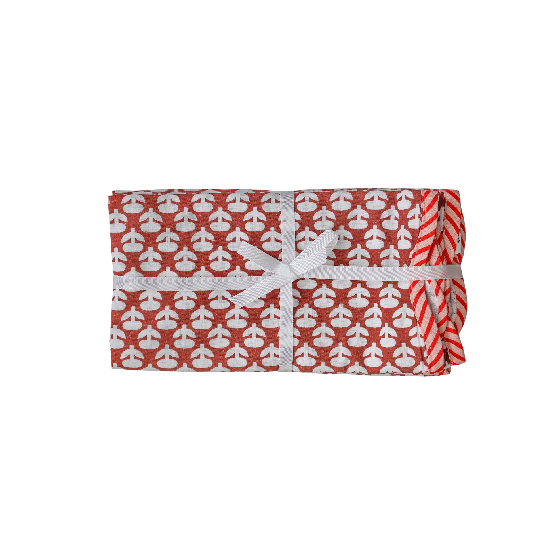 Crissy Cotton Canvas Printed Napkins - Set of 4 - Rust Vintage Floral - Image 1