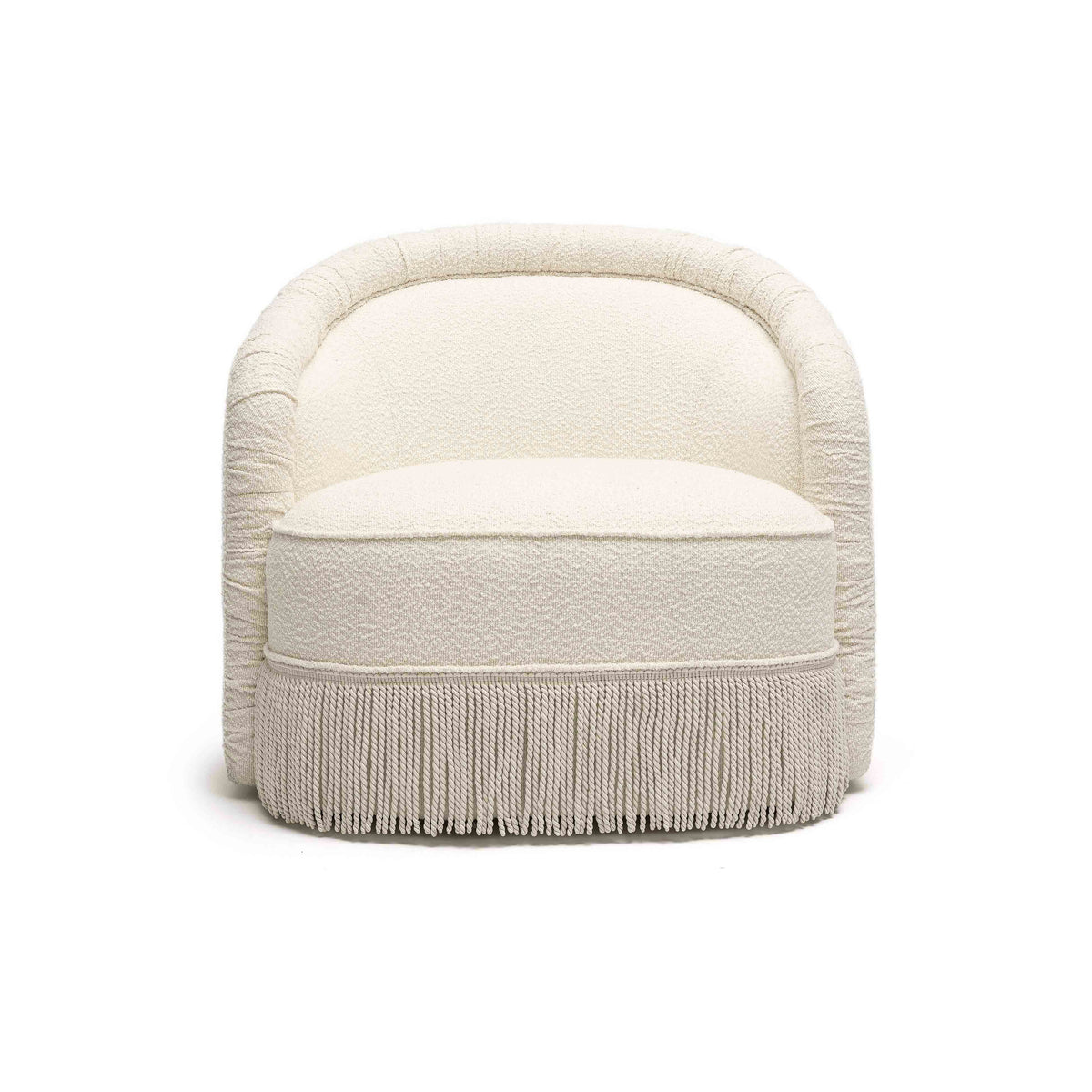 Pamela Tasseled Lounge Accent Chair - Cream - Image 3