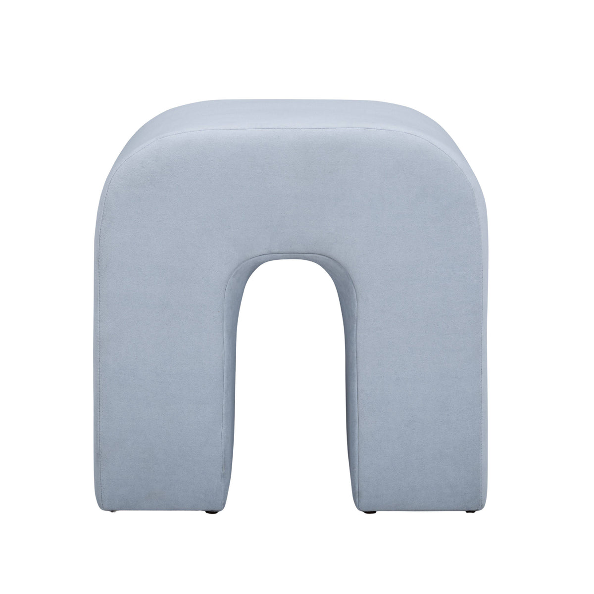Desi Performance Fabric Ottoman - Light Blue - Image 3