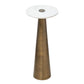 Clement Antique Brass Side Table with White Marble - 10" - Image 2
