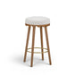 Oodle Cream Performance Vegan Mohair Light Walnut Bar Stool - Image 3