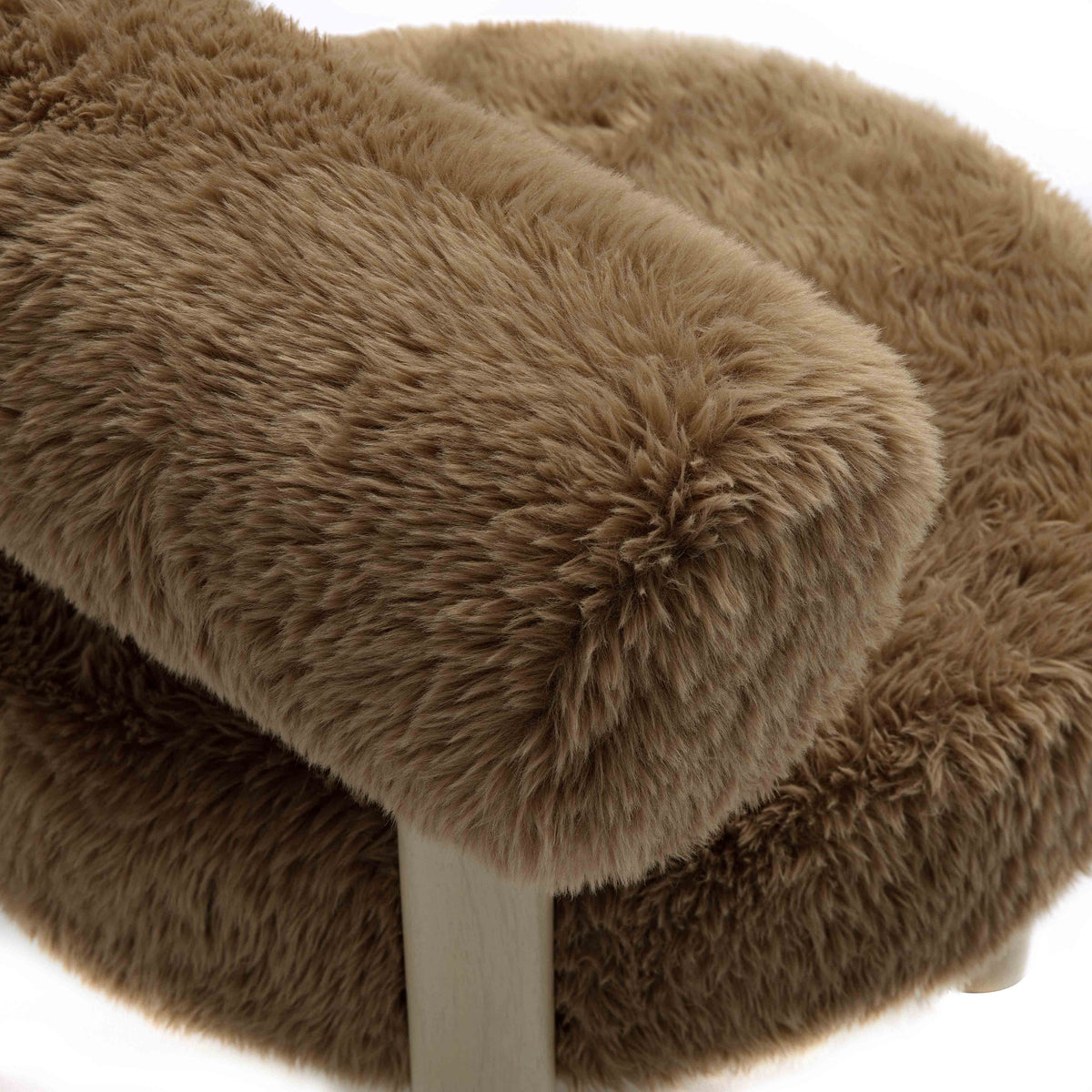 Carmel Contract-Grade Vegan Shearling Accent Chair - Taupe - Image 5