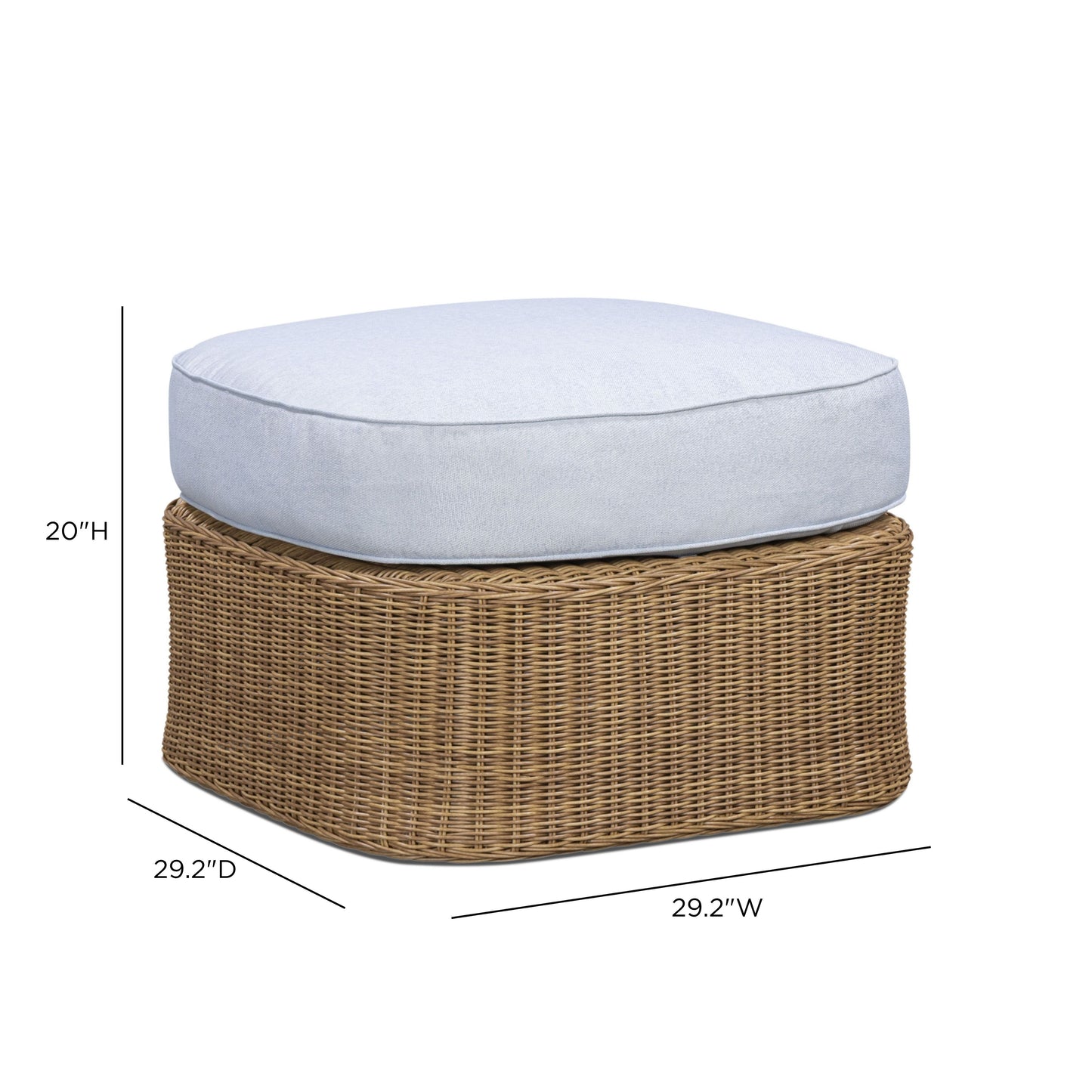 Axel Blue Boucle Outdoor Ottoman - Image 4