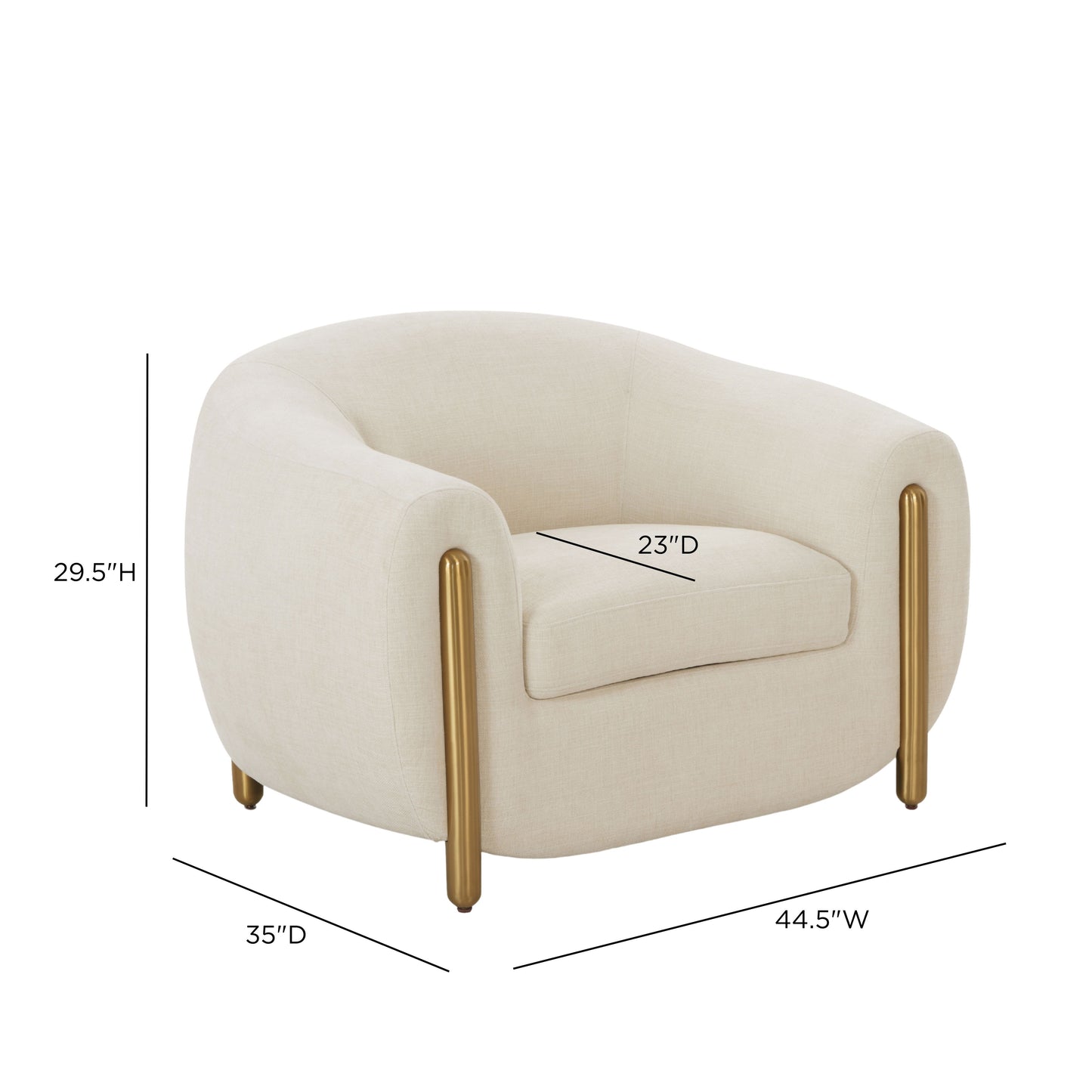 Lina Cream Performance Linen Accent Chair - Image 6