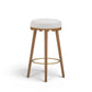 Oodle Cream Performance Vegan Mohair Light Walnut Bar Stool - Image 1