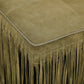Daphne Square Suede Fringe Ottoman - Olive Green - Image 3