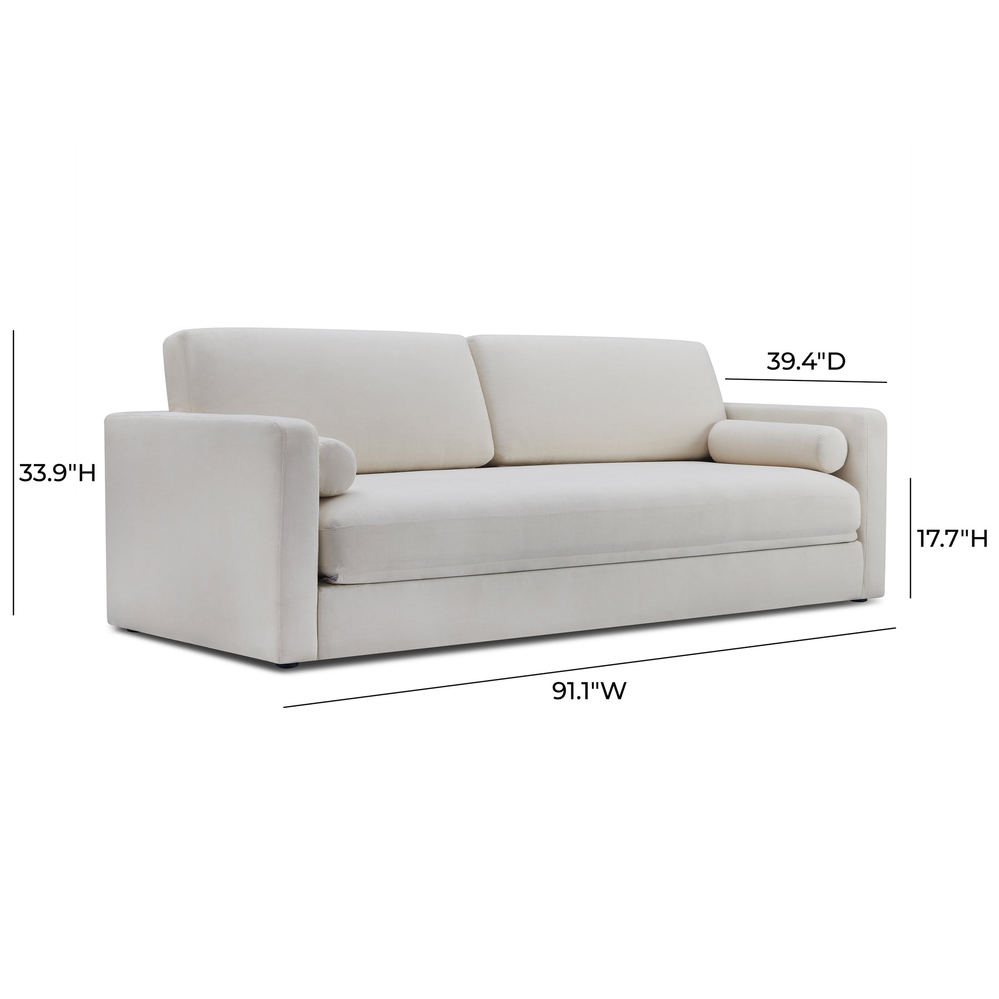 Ryan 91" Sleeper Sofa - Cream - Image 9