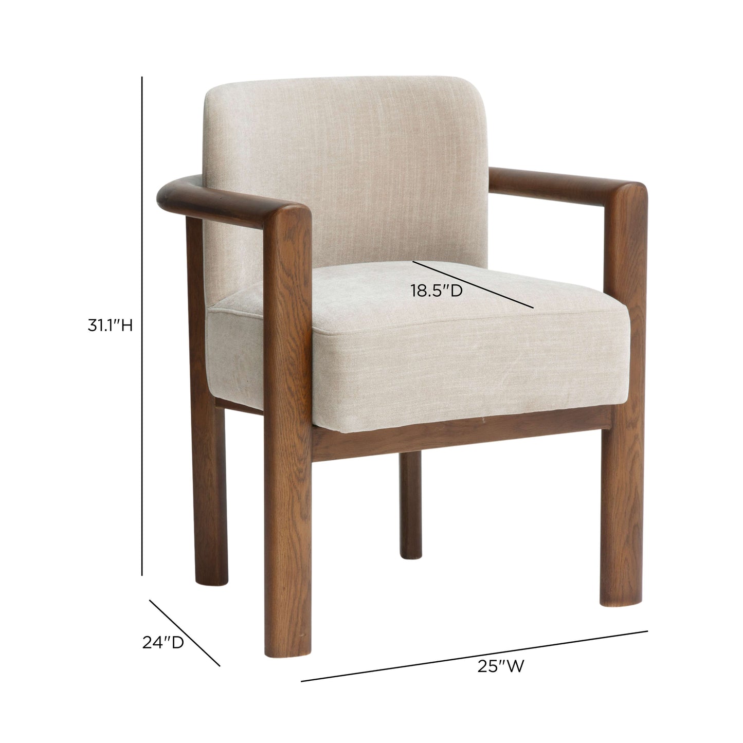 Irma Textured Performance Velvet Dining Chair - Taupe - Image 6